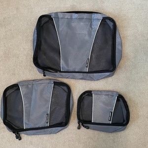 Sharper Image Grey 3 Piece Packing Cubes & Travel Luggage, Suitcase Organizer